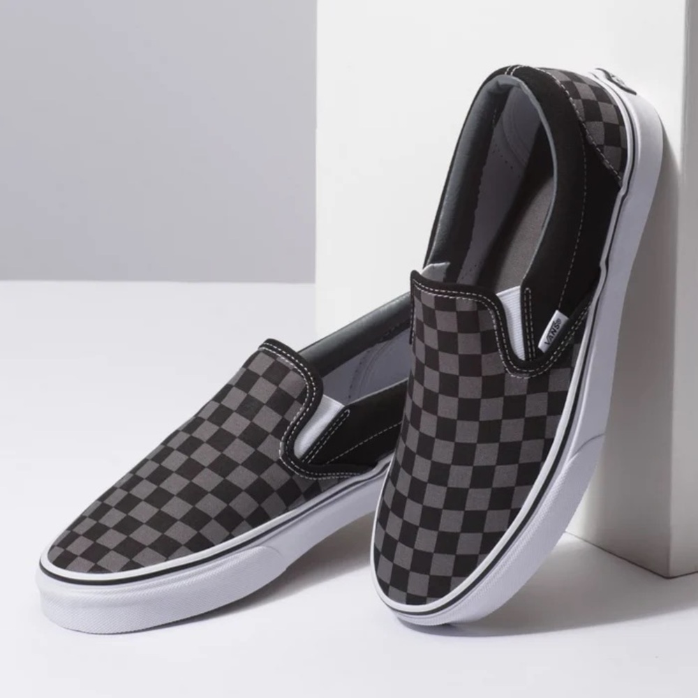 Vans Slip-On Checkerboard Skate Shoe - Black / Unisex